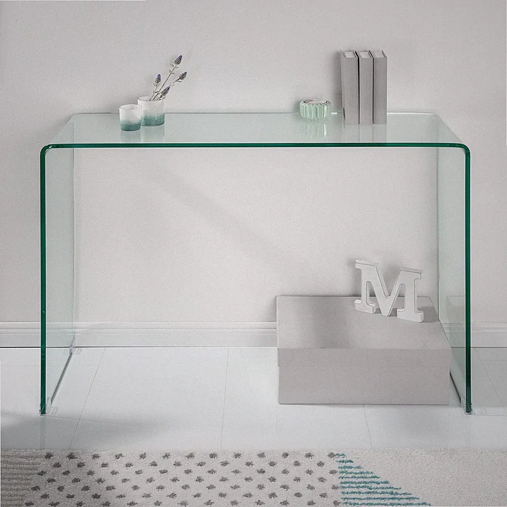 Extravaganter Glas Konsolentisch FANTOME 100cm transparent Schreibtisch Tische