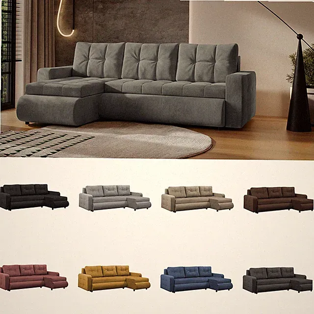 Fabio Ecksofa L-Form mit Schlaffunktion - Bettkasten - Schlafcouch - Eckcouch