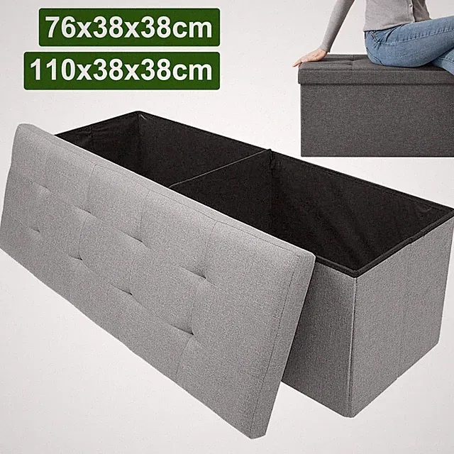 Faltbare Aufbewahrungsbox Leinen Sitzbank Fußhocker Sitzhocker mit Stauraum NEU