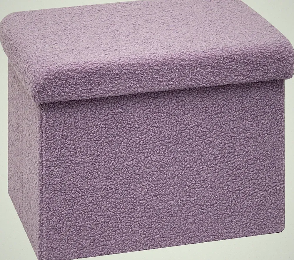 Faltbare Sitzbank aus Holzwerkstoff, Teddy-Fleece, Lila, 120kg Belastbarkeit