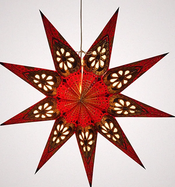 Faltbarer Advents Leucht Papierstern, Weihnachtsstern 60 cm - Feanor