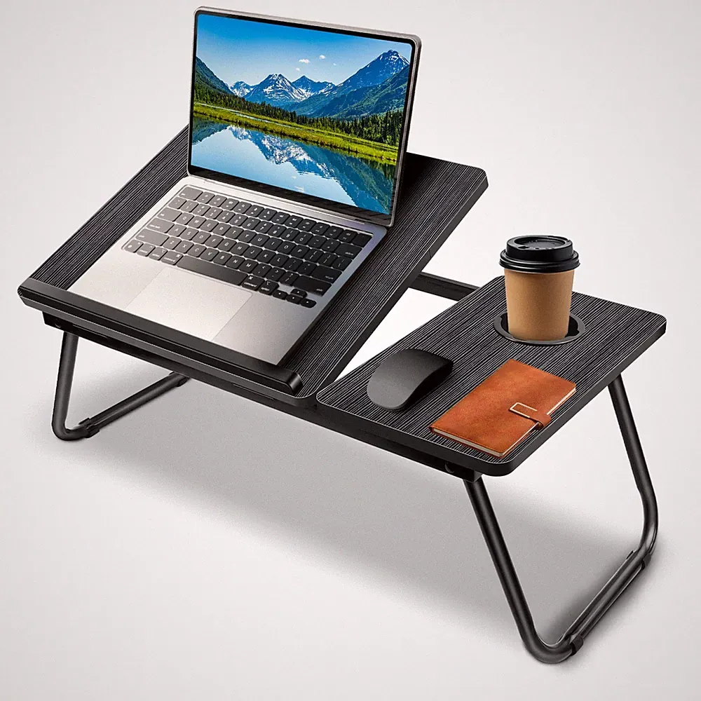 Faltbarer Laptop Bett Tisch Schreibtisch Notebook Ständer Getränkehalter Frühstück Tablett UK