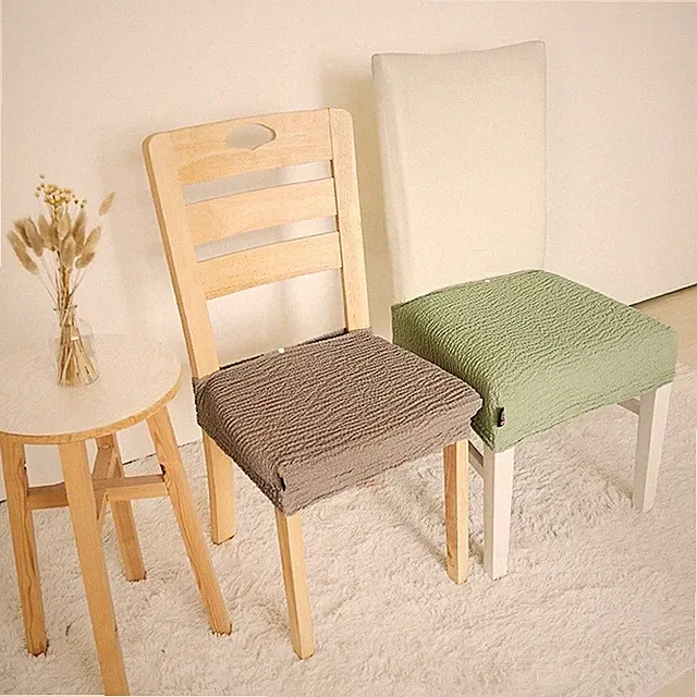 Falten Stretch Esszimmer Stuhlbezüge Sitzbezüge Crinkle Rüschen Japan Deko
