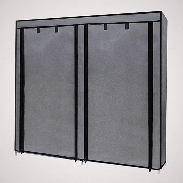 Faltschrank 116,5x30x114 cm in ASCH GRAU Mit Reißverschluss Stoffschrank Kle...