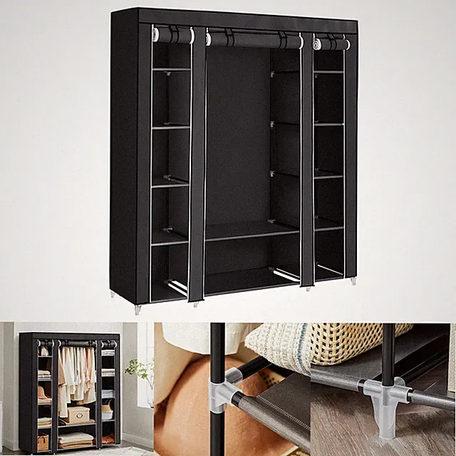 Faltschrank Kleiderschrank Stoffschrank Garderobe Schränke 150x45x175 cm LSF03H
