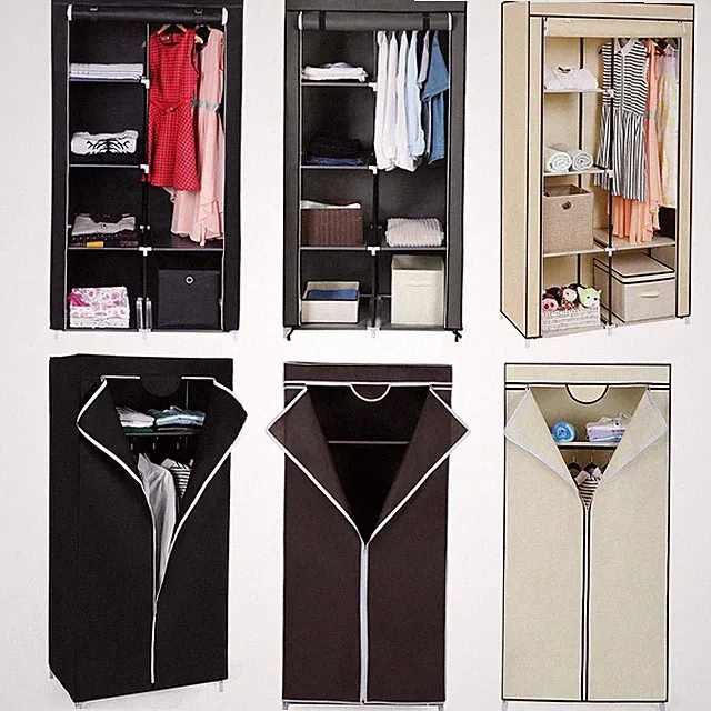 Faltschrank Stoffschrank Kleiderschrank mit Vliesbezug Campingschrank 3 Farben