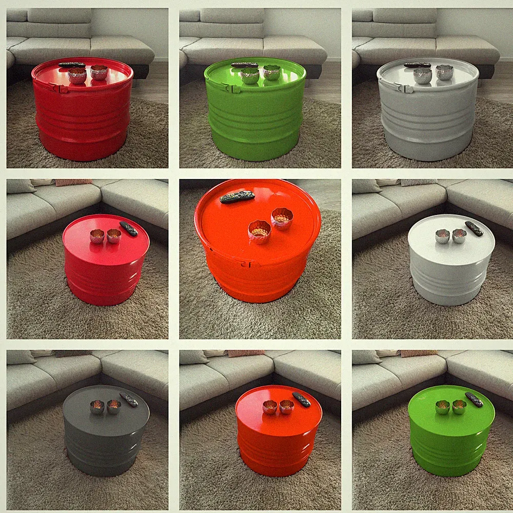 Fassmöbel Tisch Couchtisch Ölfass Beistelltisch mehrere Farben 45cm hoch 57cm Ø