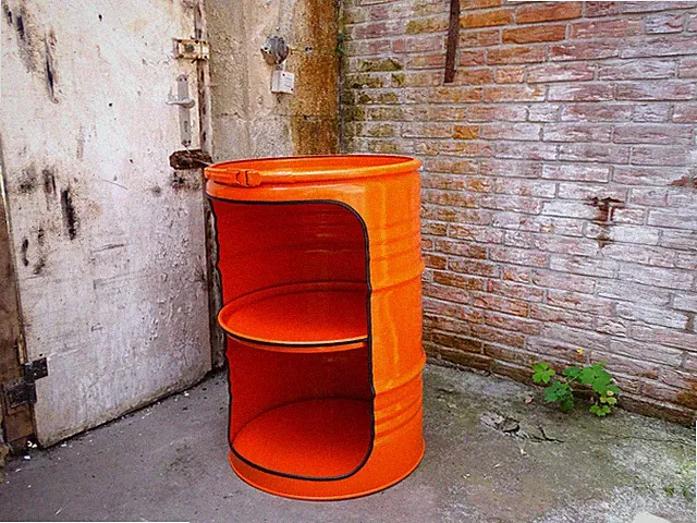 Fassregal Design Regal Ölfass 210 Liter Fass Möbel mehrere Farben + Beleuchtung