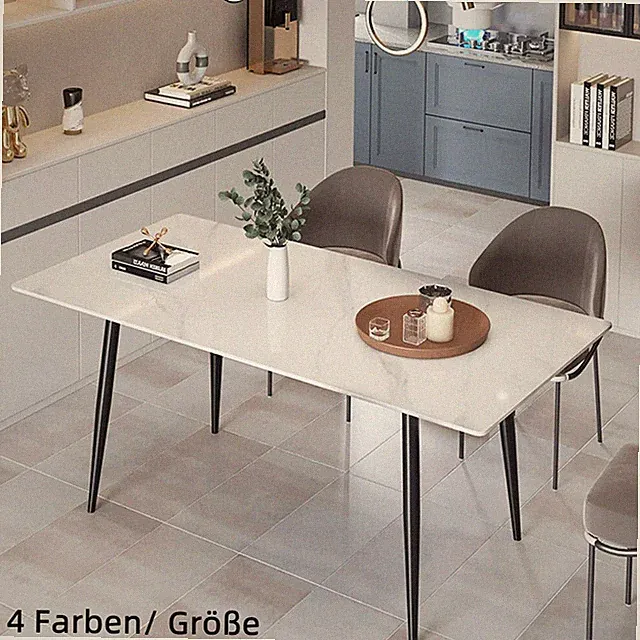 FATIVO Esstisch Küchentisch Lang Groß Esszimmertisch Esszimmer Marmor Optik Kera