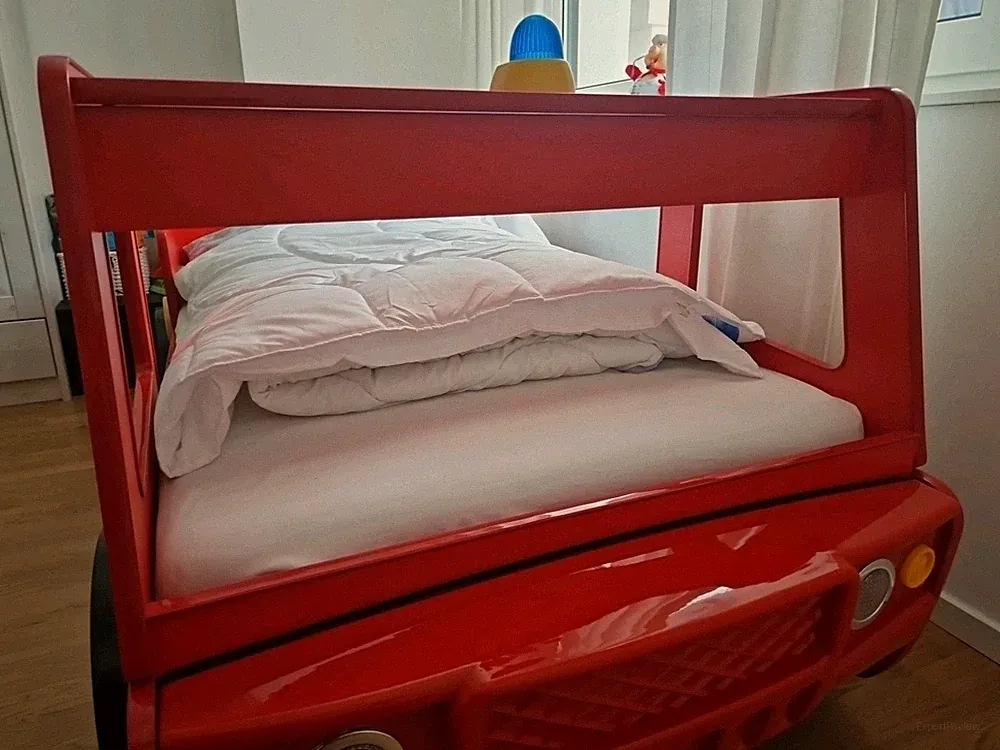 Feuerwehrbett mit Beleuchtung Feuerwehrmann Sam Mit Rahmen und Matratze 200×90 c