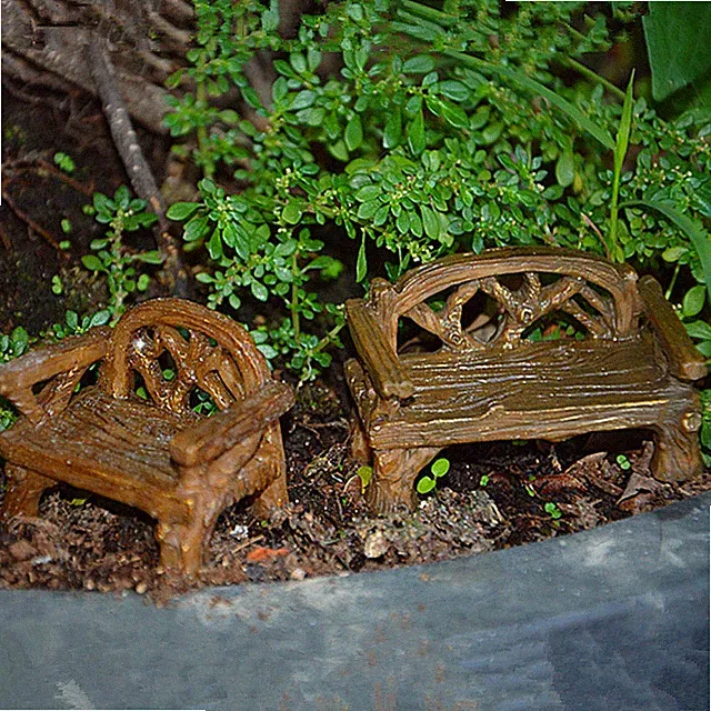Figuren Mini Fee Gartenmöbel Miniatur Sitzbank Fee Zubehör