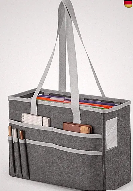 File Tote Bag, Tragetasche für Akten Wasserdichte Handtasche Umhängetasche mit G