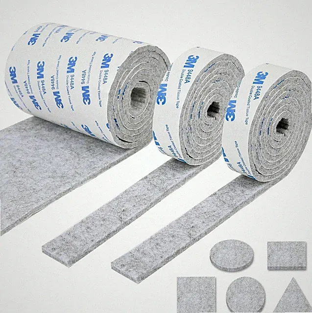 Filzgleiter 120 * 10cm *1er / 120 * 2cm *2er - Stark & Schnittbar - Grau