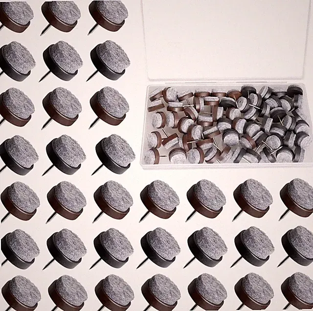 Filzgleiter Nagel 20mm Tischbein Stuhl Parkett 60 Stück Braun Schwarz