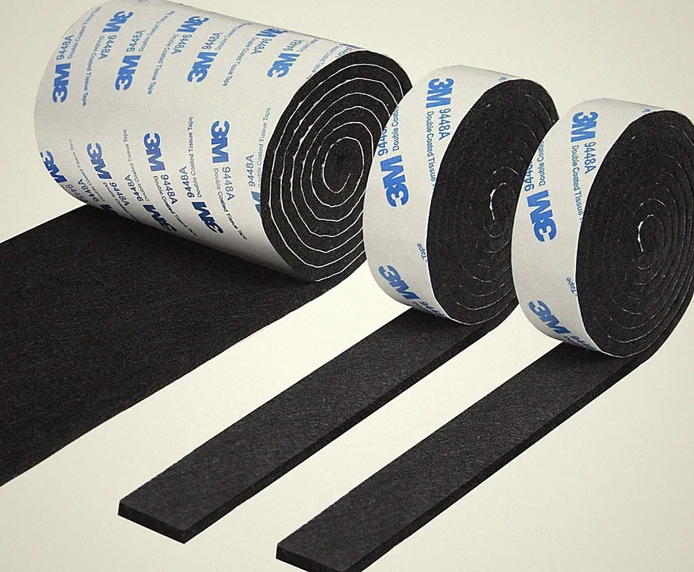 Filzgleiter Selbstklebend 120cm x 10cm 120cm x 2cm Starke Möbelgleiter Schwarz