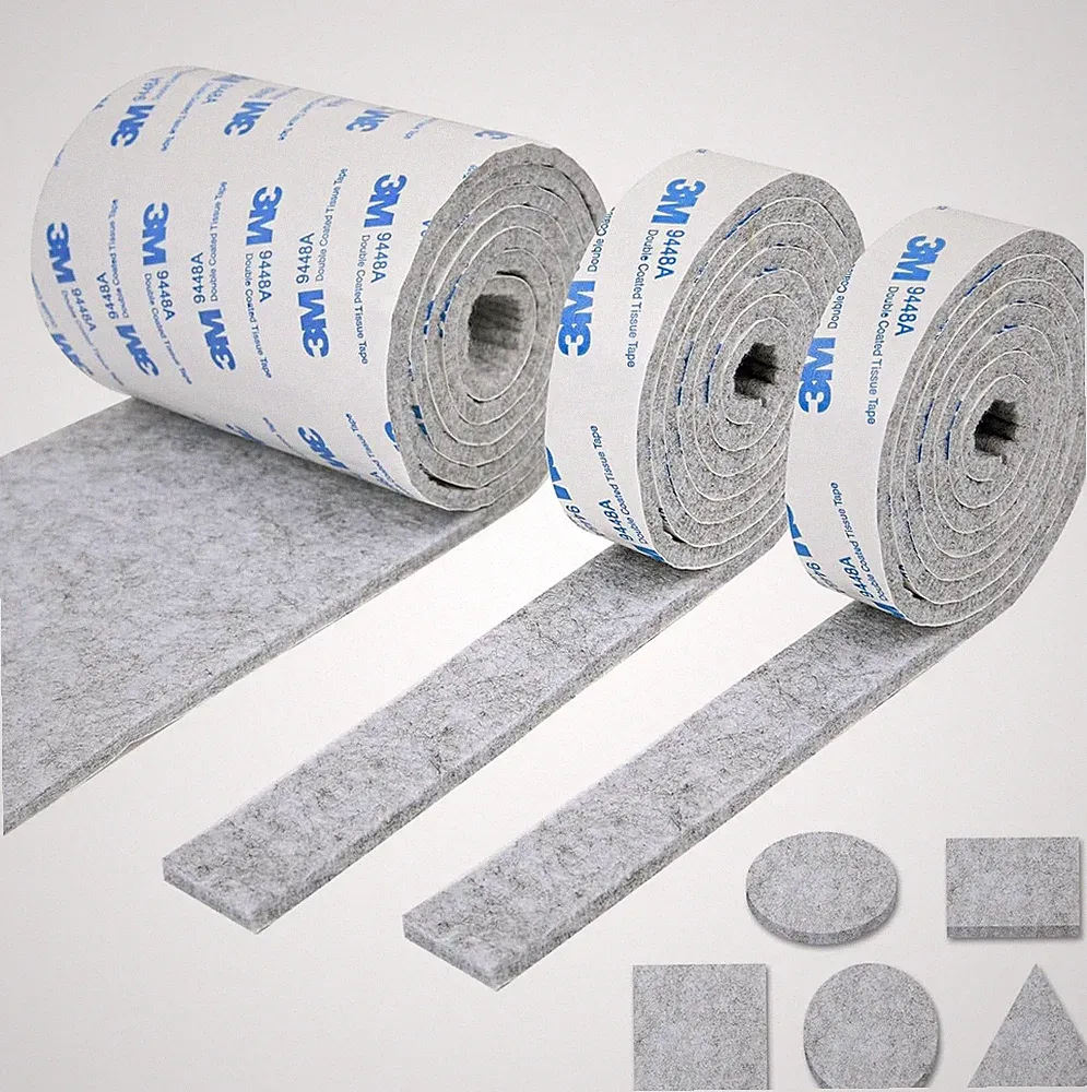Filzgleiter Selbstklebend, 3 Rollen 120×10 cm – Möbel- und Bodenschutz, leise