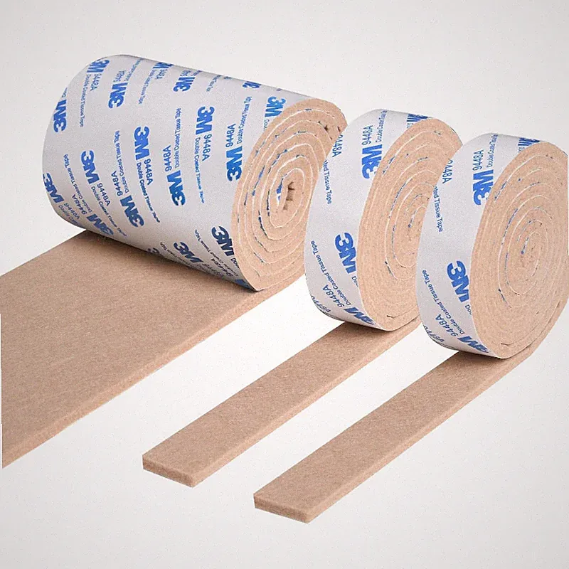 Filzgleiter selbstklebend 3 Rollen 120x10cm und 120x2cm für Möbel