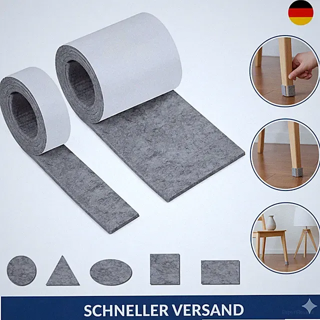 Filzgleiter Selbstklebend, Filz Selbstklebend 2 Rollen Filzband (100 * 10Cm+100