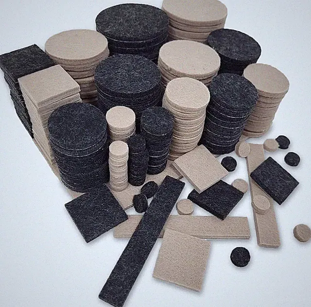 Filzgleiter selbstklebend Mix Set 300 Stk. Möbelgleiter Eckig Rund Schwarz Beige