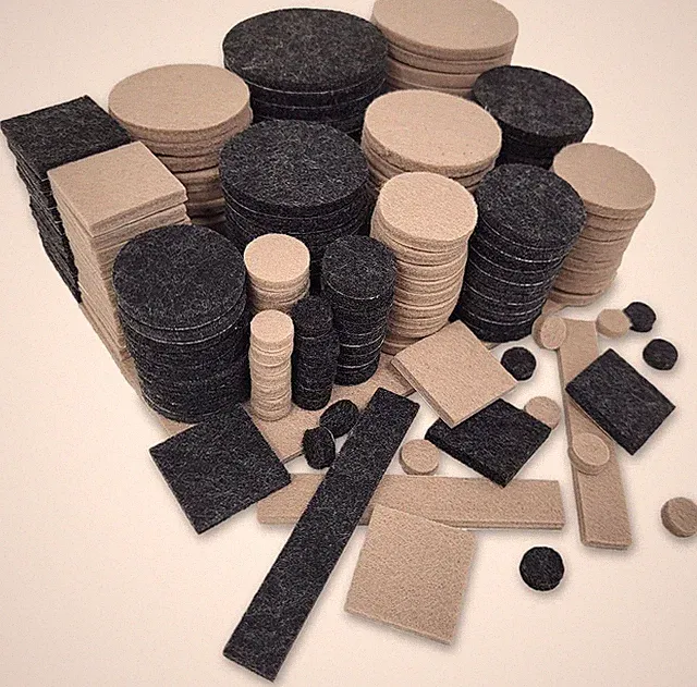 Filzgleiter selbstklebend Mix Set 300 Stk. Möbelgleiter Eckig Rund Schwarz Beige