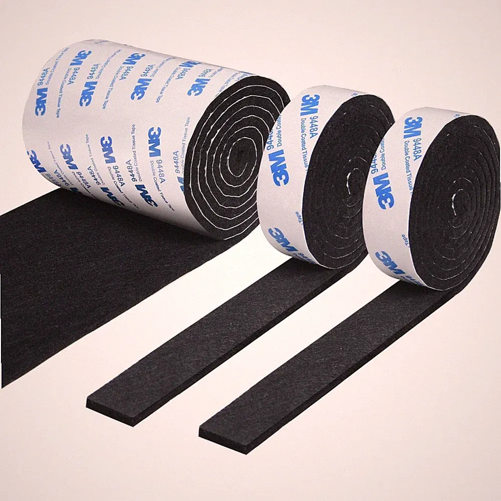 Filzgleiter selbstklebend Möbel Schutz Filzstreifen Schwarz 120cm