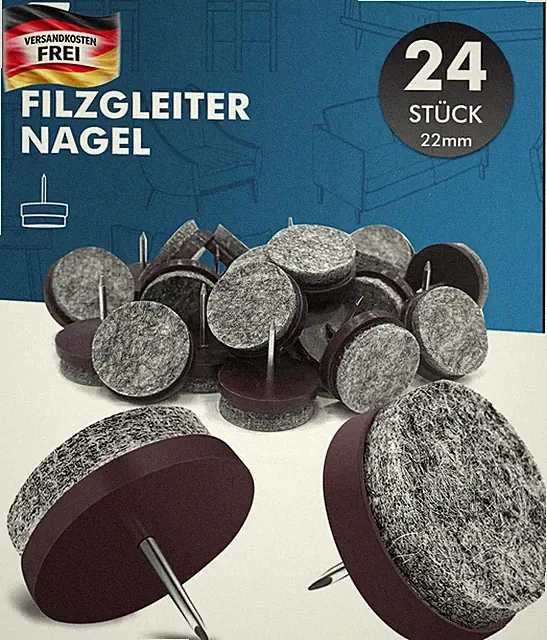 Filzgleiter Set 24 für Stühle Möbel schutzleise langlebig beweglich