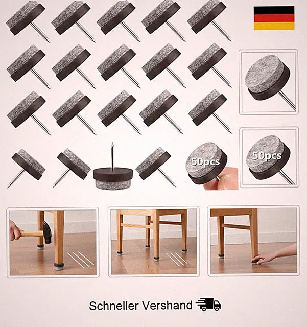 Filzgleiter Stuhl 50 Stück Filzgleiter Nagel Profi Möbelgleiter/Stuhlgleiter Fil
