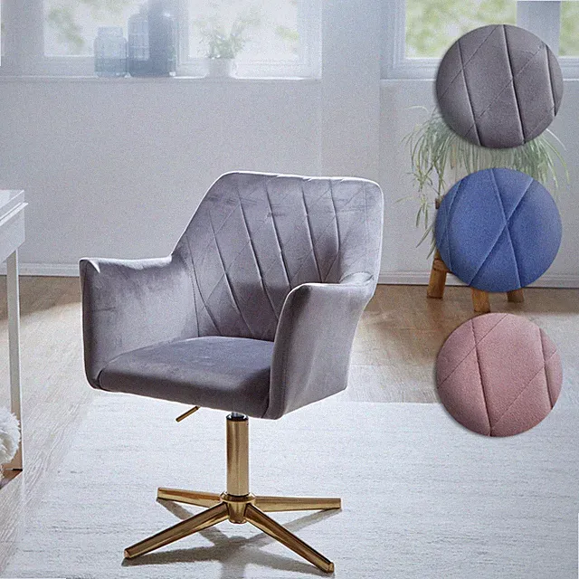 FineBuy Drehstuhl Samt Schreibtischstuhl Drehbar Modern Schalenstuhl Home Office