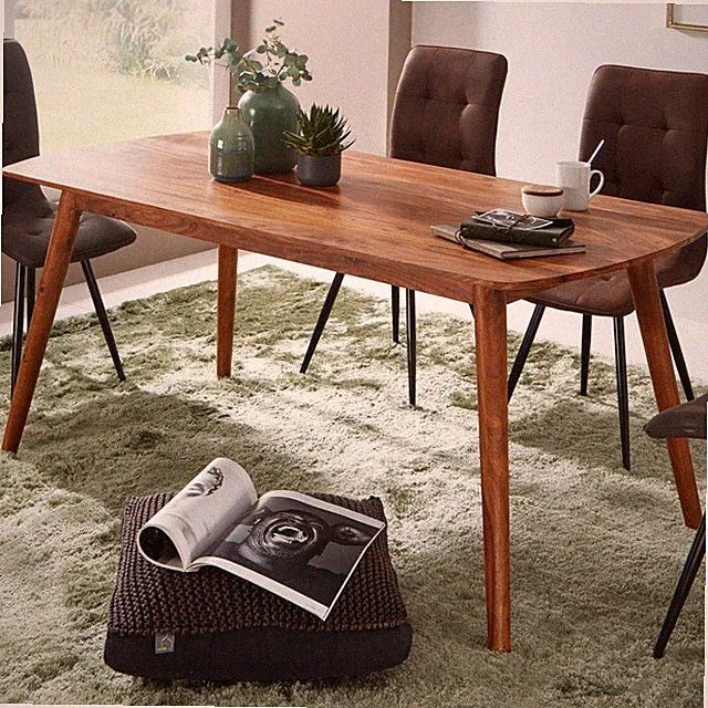 FineBuy Esszimmertisch Massiv Esstisch Holz Speisetisch Holztisch Sheesham Tisch