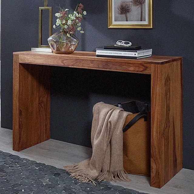 FineBuy Konsolentisch Massivholz Konsole Schreibtisch 115x40x75 cm Flurtisch
