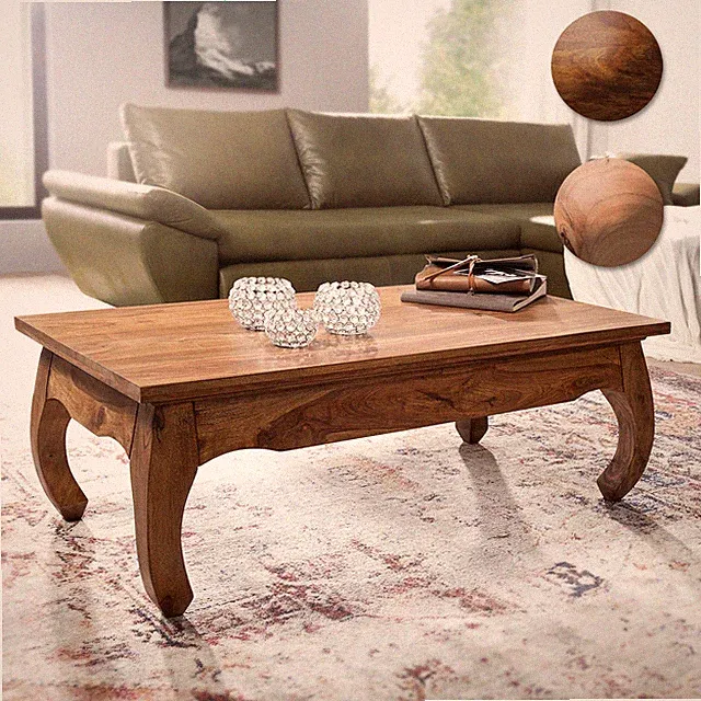 FineBuy Massiv-Holz Couchtisch Wohnzimmertisch Beistelltisch Landhaus Sofatisch