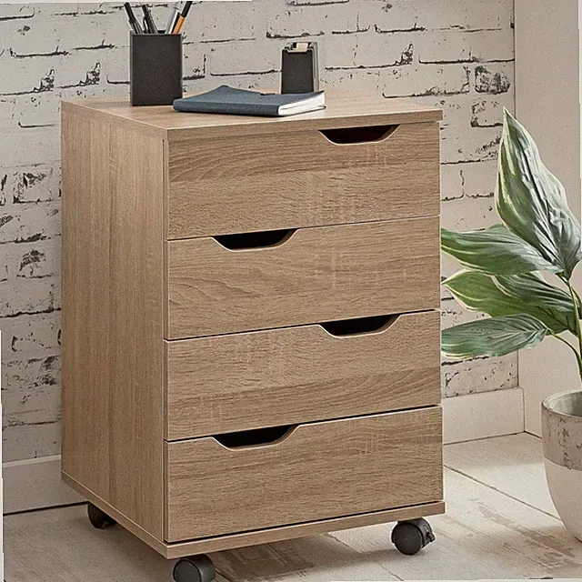 FineBuy Rollcontainer SV51850 Schreibtischcontainer 40 x 60 x 40 cm Holz Büro