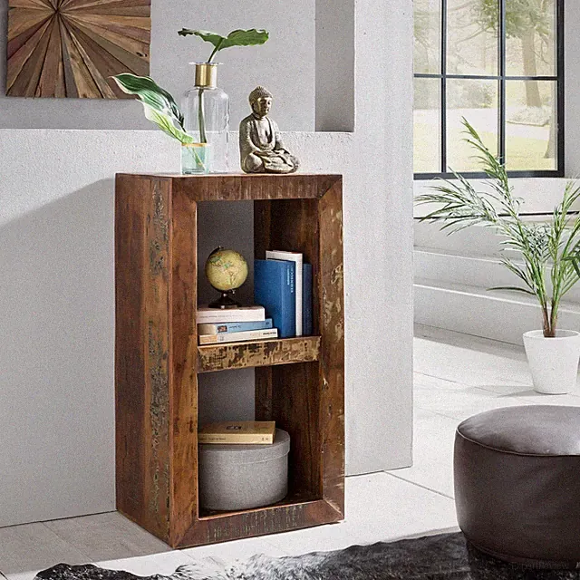 FineBuy Standregal Holz KALKUTTA Bücherregal Regal Shabby Holzregal Massiv