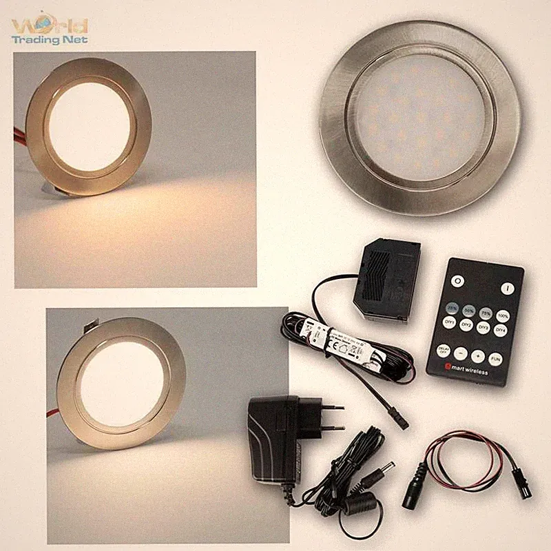flache LED Möbel-Einbau-Leuchte im Komplett-Set, Spots für Vitrine Schrank Regal