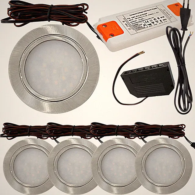 Flache LED Möbel Einbaustrahler - 12Volt - 2,4Watt - Loch 58 bis 60mm - 160Lumen