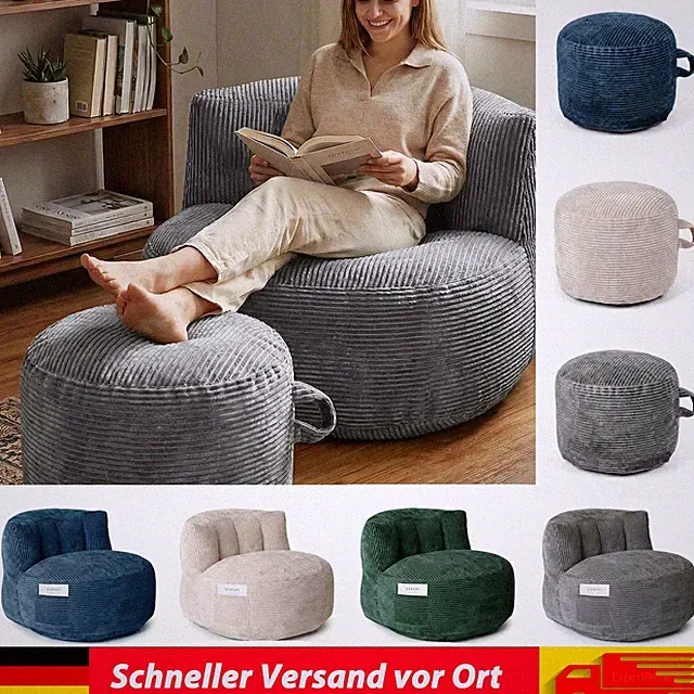 Flanell Sitzsack-Stühle für Drinnen/Rutschfest Fußpedal,Schaumstofffüllung,Griff
