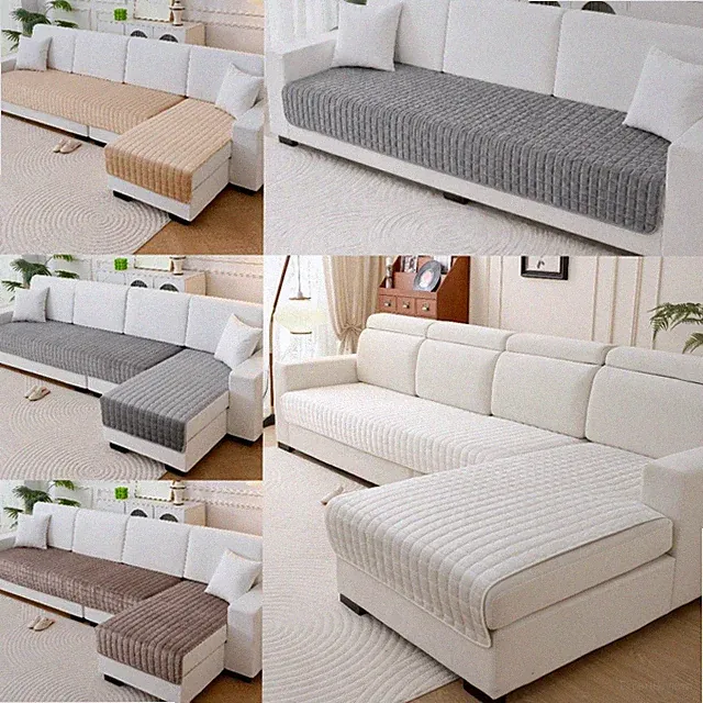 Flanell Sofabezüge Sofaschoner Couchbezug Rutschfest für L Form sofa Liegesessel