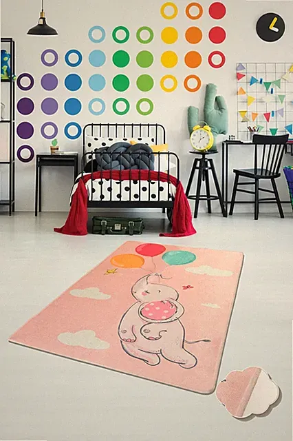 Fliegender Ballon Teppich - Animal Print Teppich - Kinderzimmerteppich/Kinderteppich100x160cm