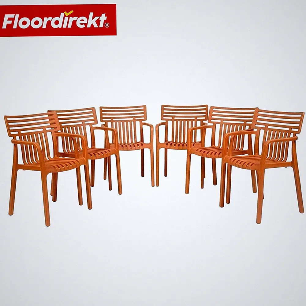 Floordirekt Gartenstuhl stapelbar Balkonstuhl Kunststoff mit Armlehnen, Terrano