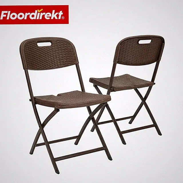 Floordirekt Klappstuhl Gartenstuhl Niigata klappbar 2er Set braun Rattan-Optik