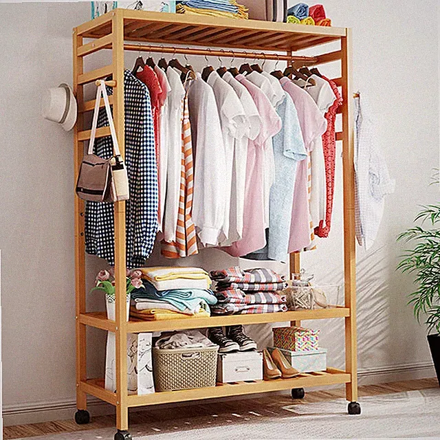 Flurgarderobe Garderobenständer Garderobenschrank Holz Kleiderschrank Rollen DE