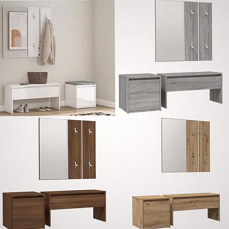 Flurmöbel Set Holzwerkstoff Dielenmöbel Flurgarderobe mehrere Auswahl vidaXL