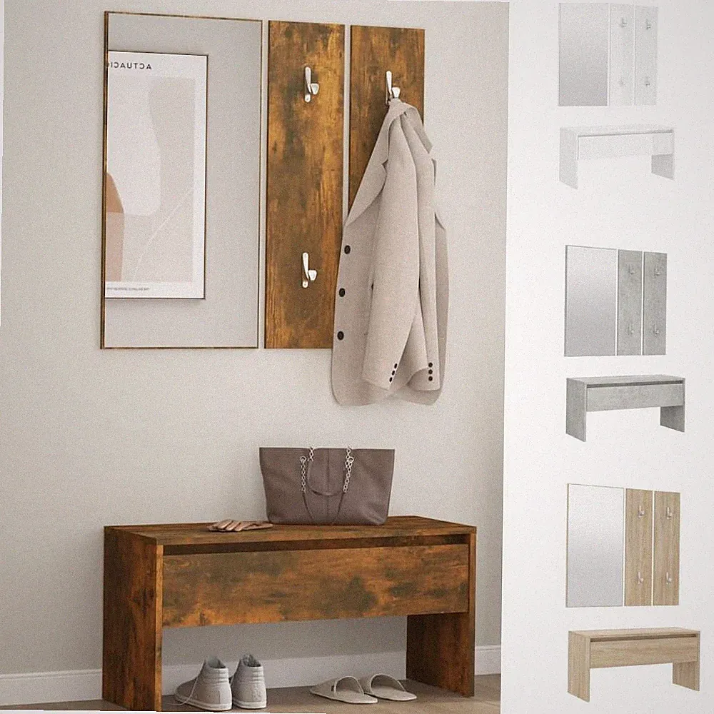 Flurmöbel Set Holzwerkstoff Garderobe Garderobenset mehrere Auswahl vidaXL