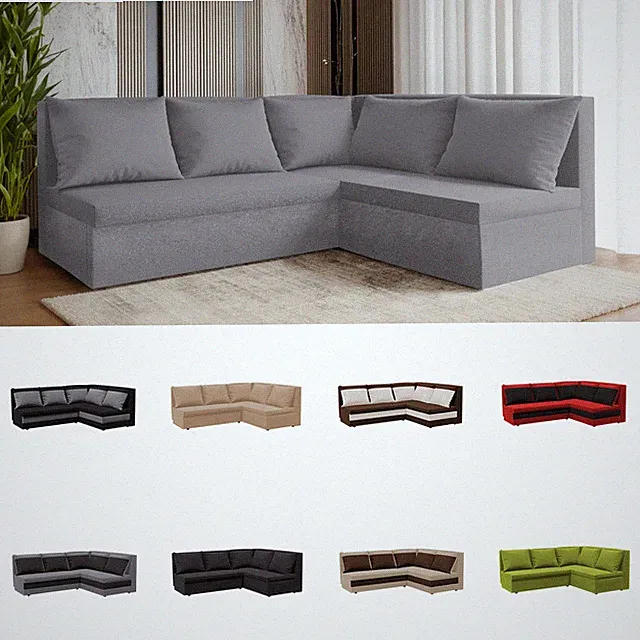 FORNIRO 24 Hugo L Ecksofa mit Schlaffunktion und Bettkasten - Couch - Eckcouch
