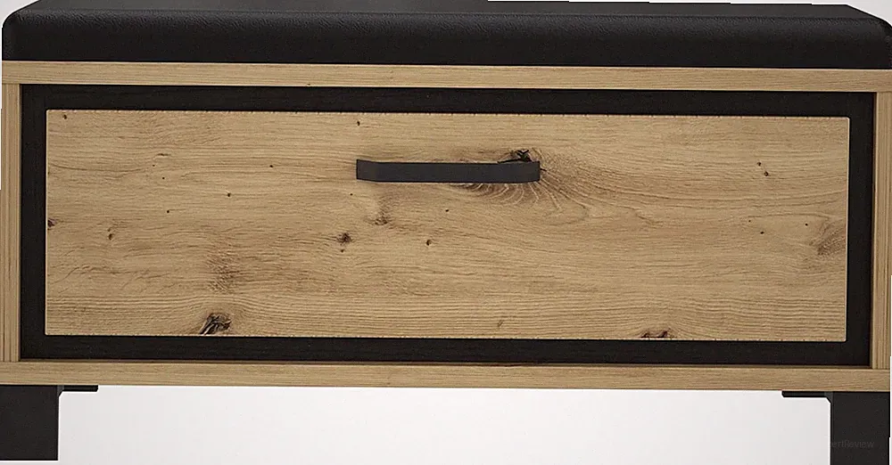 FORTE TRONDHEIM Bank Mit 1 Schublade Und Gepolstertem Sitz, Holzwerkstoff, Artis