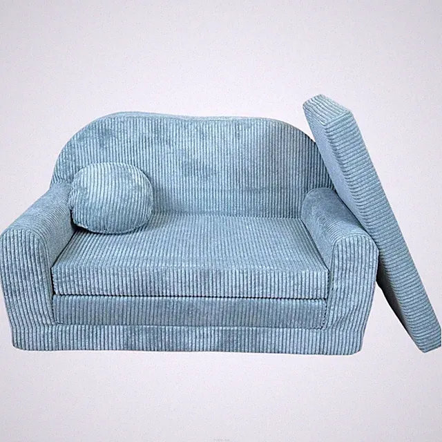 FORTISLINE Ausklappbares Kindersofa Rosalia aus Cord mit Verlängerung Mehrfarbig