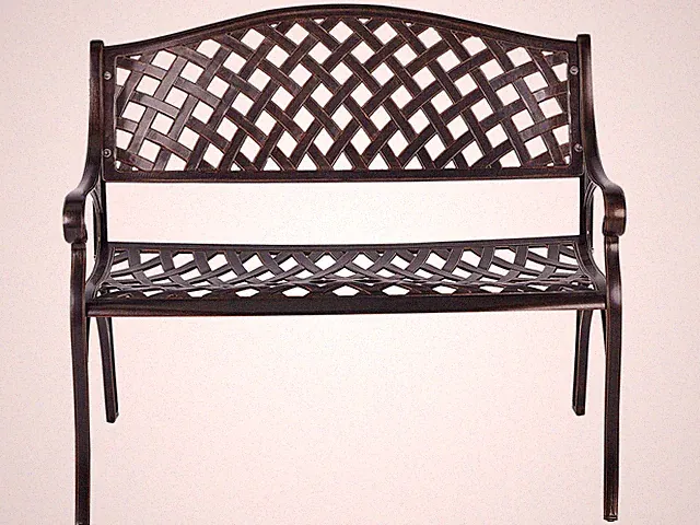 Französische Gartenbank Aluminium braun 104 cm mit hoher Rückenlehne Staggia