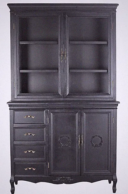Französischer Vitrinenschrank Antik Buffet Küchenbuffet Küchenanrichte Vitrine