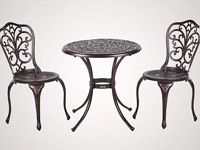 Französisches Balkonset 3-teilig Aluminium braun Tisch mit Stühlen Triora/Andalo
