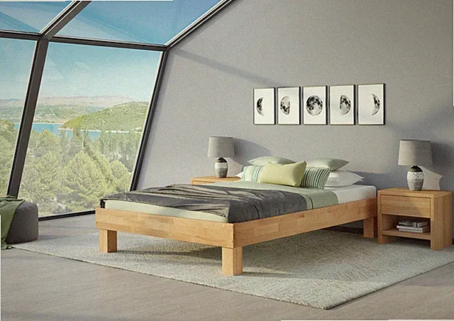 Französisches Bett Doppelbett 140x200 Buche geölt Zubehör wählbar